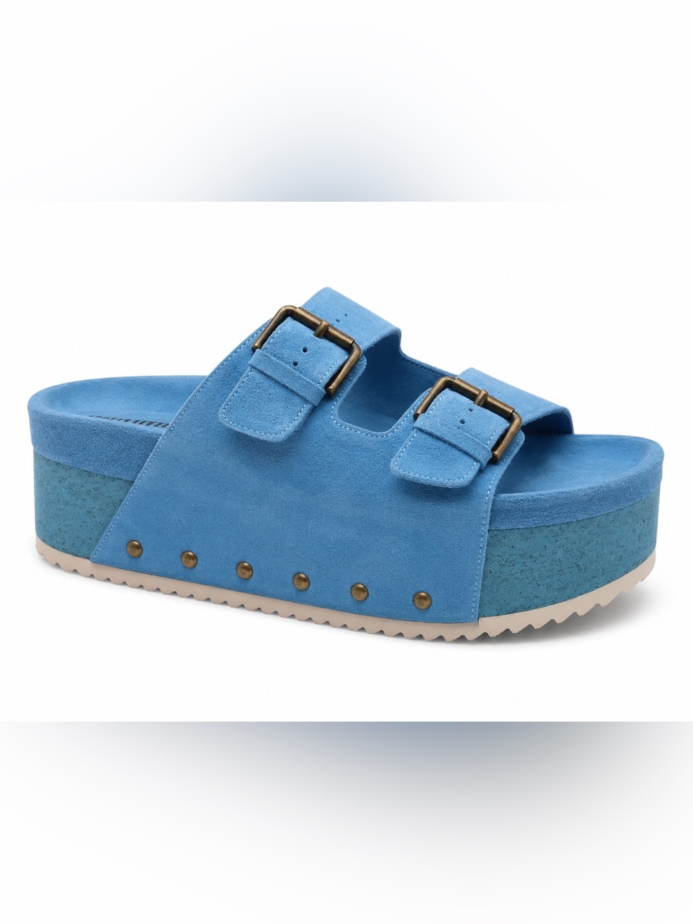 Free People x Intentionally Rule Breaker Suede Platform Slide Sandal | Size 8